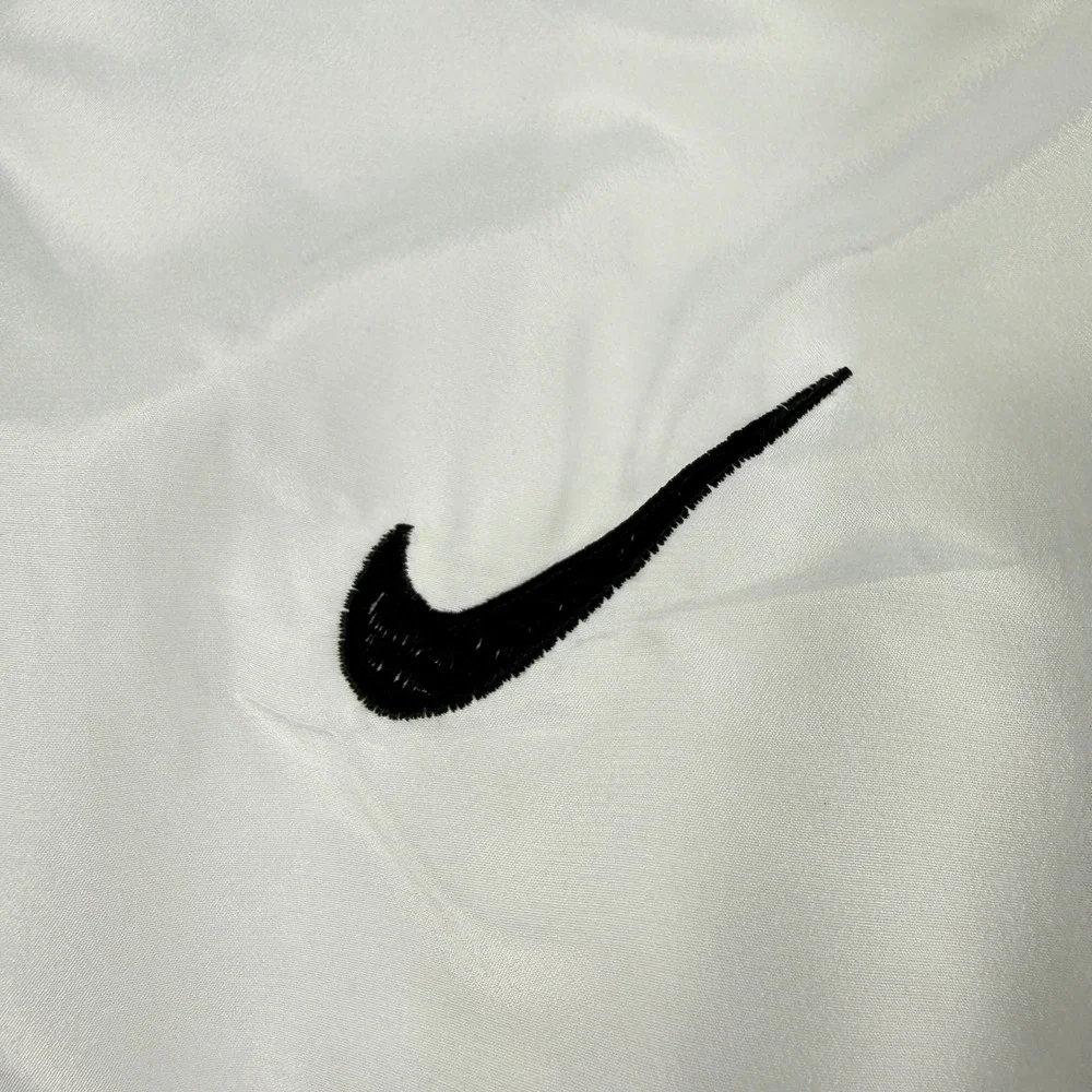 Nike Mens Medium Vintage Windbreaker Jacket White USA Swoosh 90s‎ Streetwear